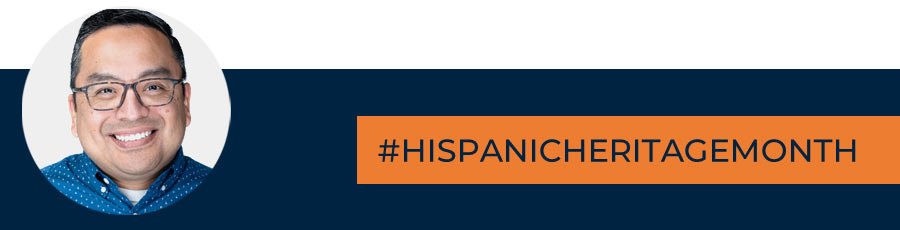 Header image with a profile photo of Bobby Yanez and text on the image: #HispanicHeritageMonth