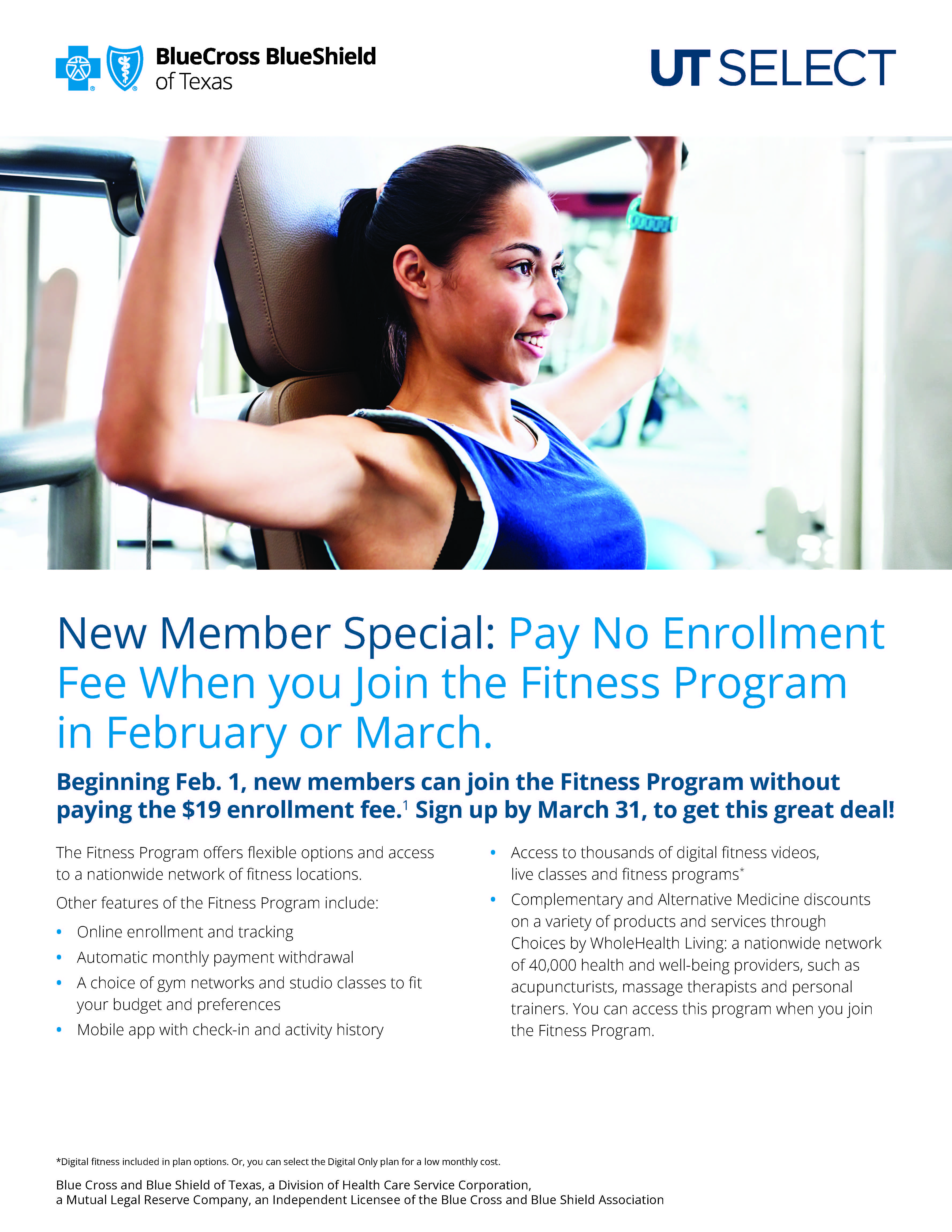 UT SELECT Fitness Program flyer cover page