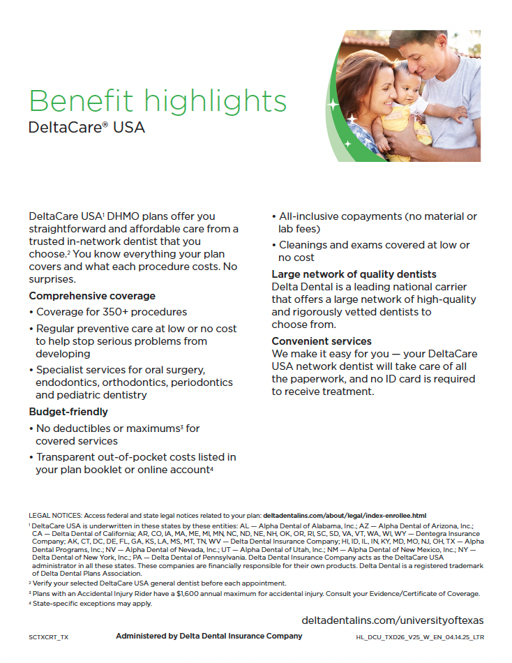 Delta Dental HMO DeltaCare USA plan