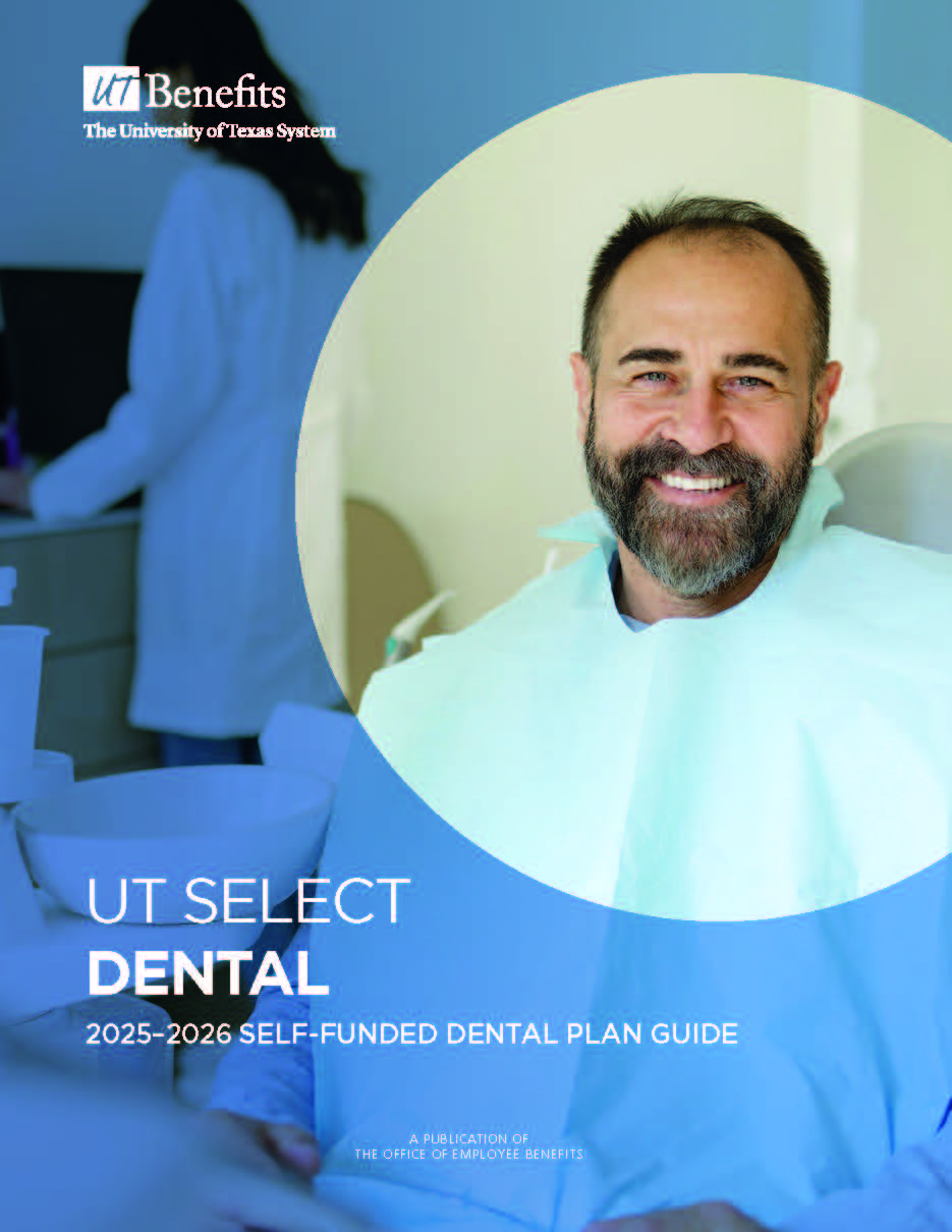 UT SELECT Dental plan guide cover with man smiling