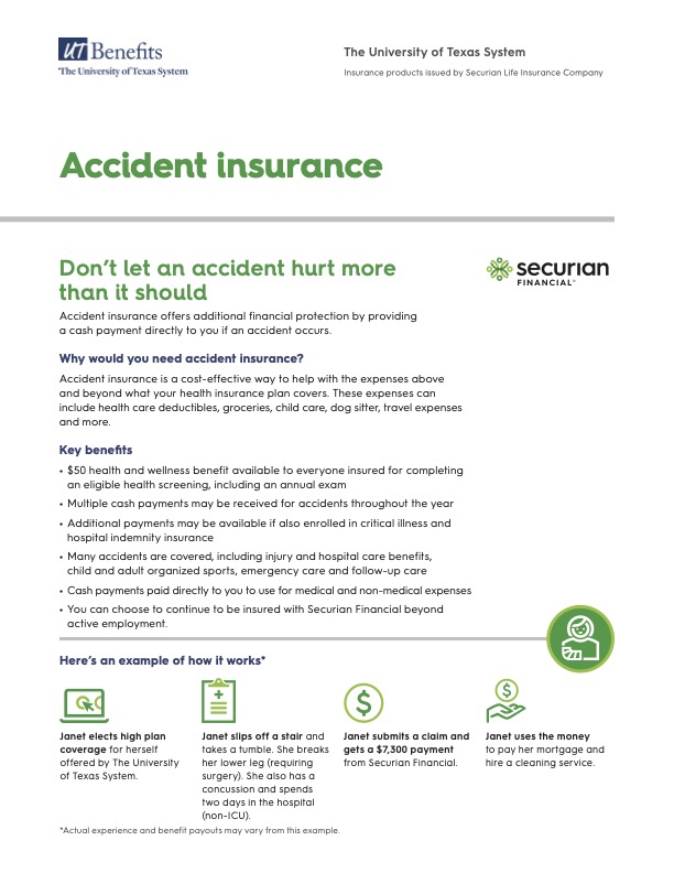 Securian Financial Accident Plan Summary Flyer Cover