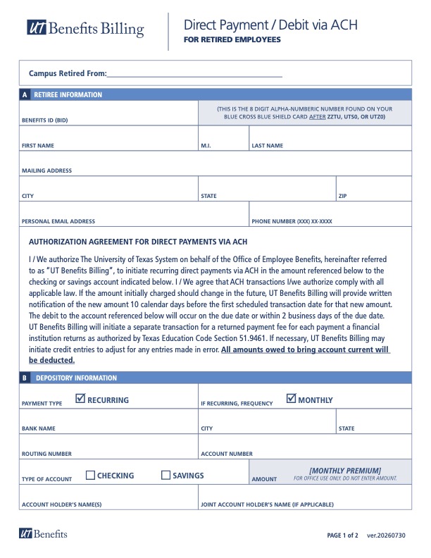 Direct Payment/Debit Authorization Agreement