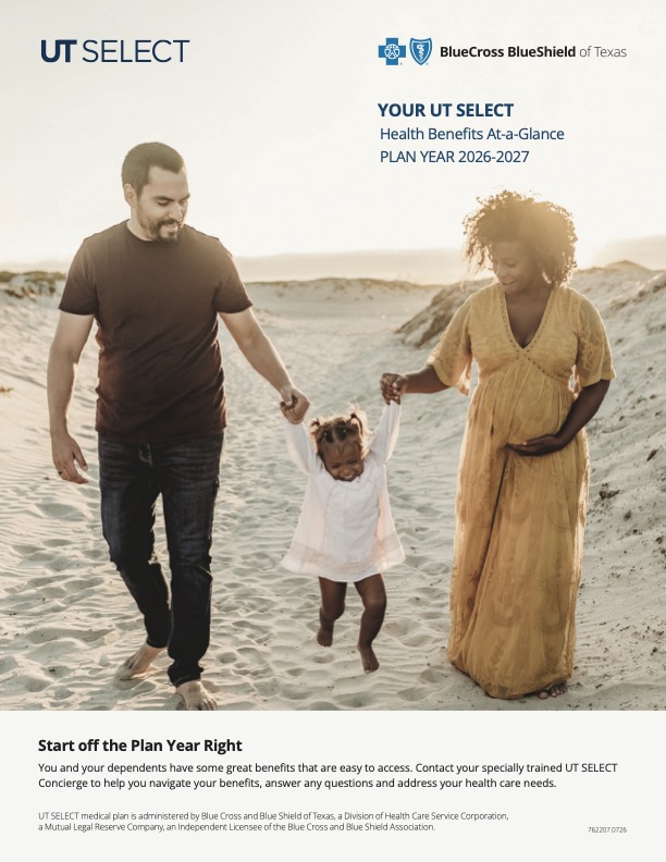 UT SELECT Benefits at a Glance brochure cover