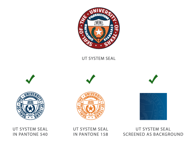 UT System Branding Guidelines Seal Styles
