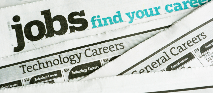 Jobs section of newspaper classifieds