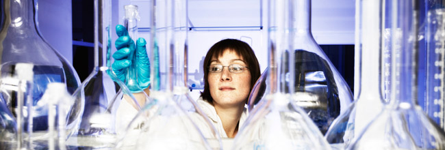female researcher in a lab