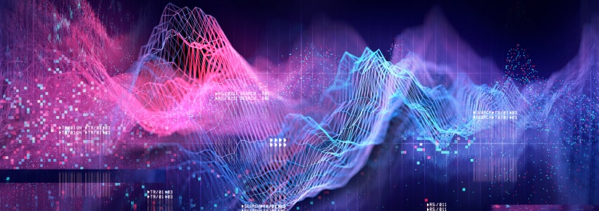 Stylized rendering of colorful graphs and data.