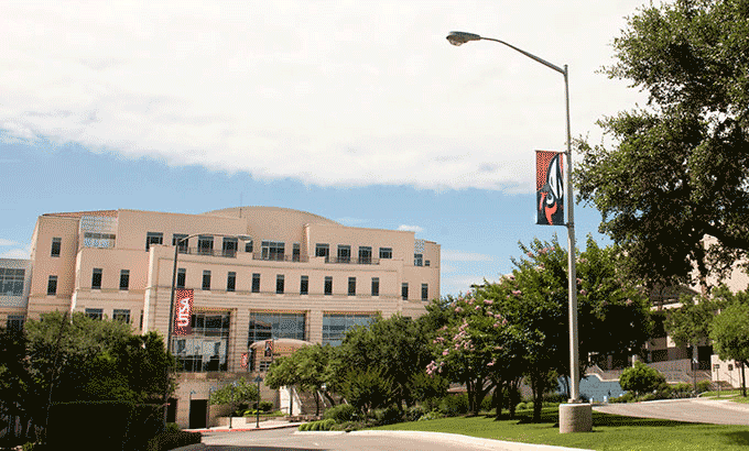 exterior of UT San Antonio building in the daylight