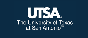 UT San Antonio logo over a dark blue background