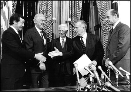 Photograph of appointment to the U. T. System Board of Regents, January 1983