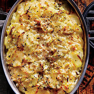 Potato and leek gratin