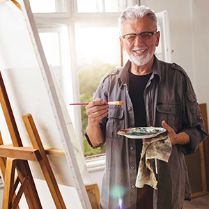 retiree painting