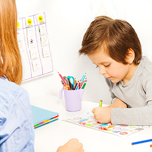 child at ABA therapy