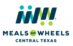 logo, text on image: Meals on Wheels, central texas.