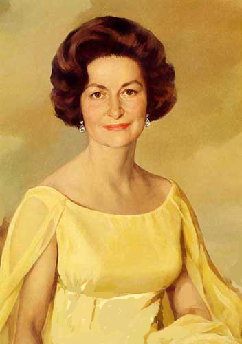 Official White House portrait of Lady Bird Johnson.