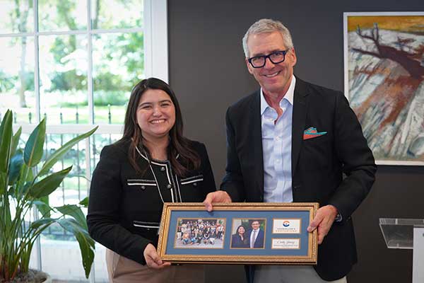 Carla Juarez with Chancellor Milliken