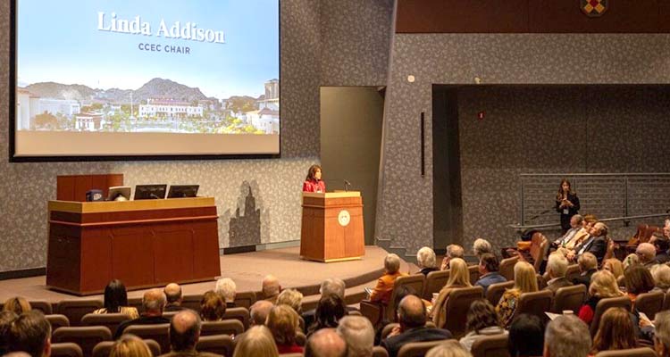 CCEC Chair Linda L. Addison addresses the gathering during the opening session on Feb. 9.