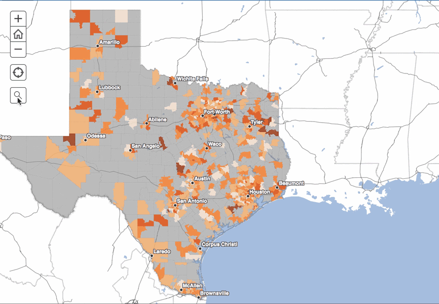 Interactive map of IMR in Texas