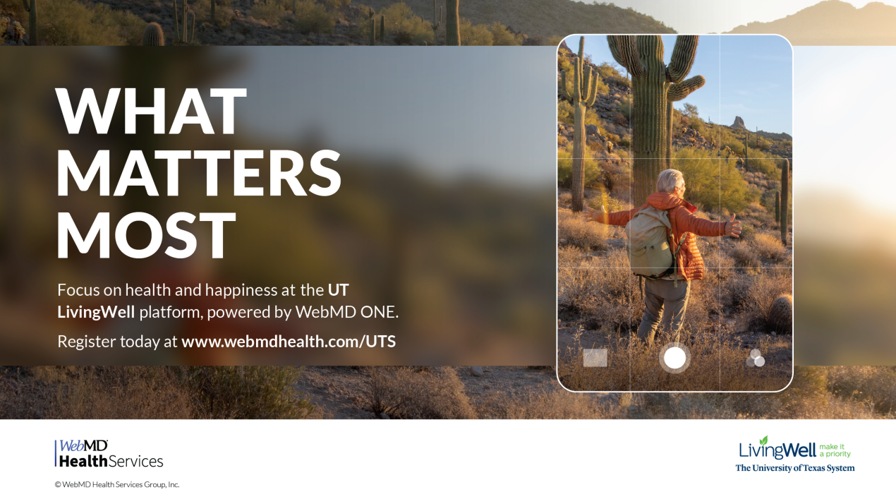 UT Living Well 'What Matters Most' Banner