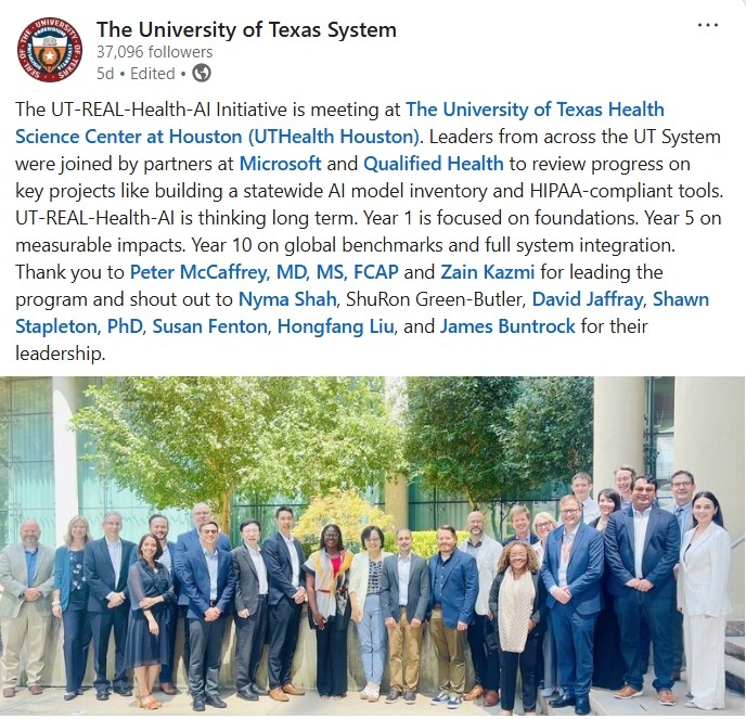 UT System LinkedIn Post