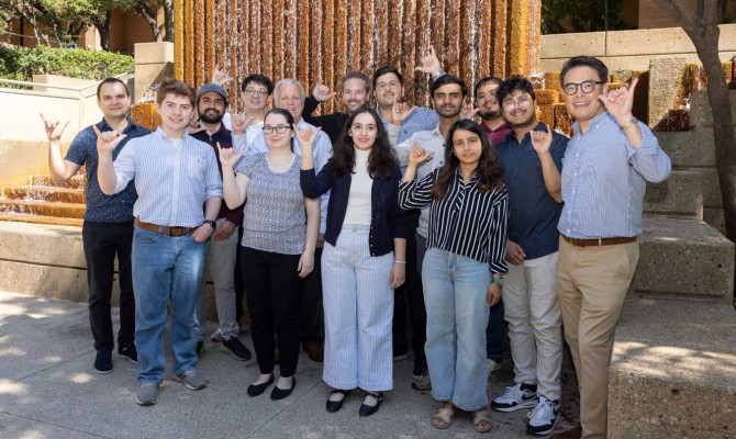 mage shows the WERC team outside the UTA CAPPA water fountain