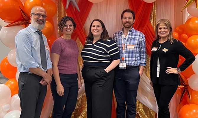 Meg Hansen, PA at UT Health RGV; Dr. Brianna Woodliff, pediatric neurologist at UT Health RGV; Dr. CJ Martinez-Menendez, associate program director of the Neurology Residency program at the UTRGV School of Medicine; and Patricia Orozco, program coordinator of the Neurology Residency program at the UTRGV School of Medicine.