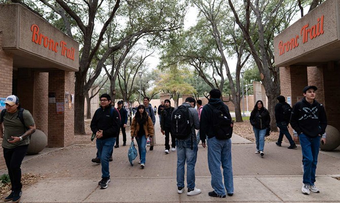 UT Rio Grande Valley students in the commons area