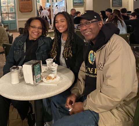 Hopeton Hay, UT System's executive director of the Office of Historically Underutilized Businesses (HUB), with his wife Leslie (left) and his daughter Maya on vacation in New Orleans.